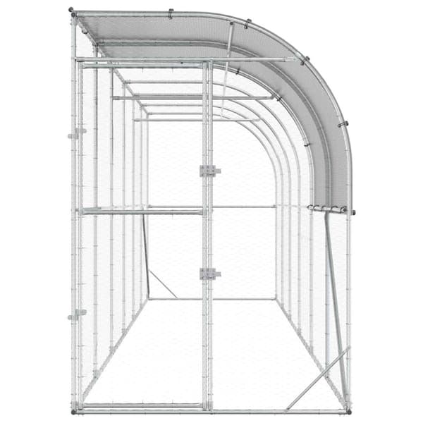 Hönshus mot Vägg Silver 600 x 100 x 215 cm Galvaniserat stål