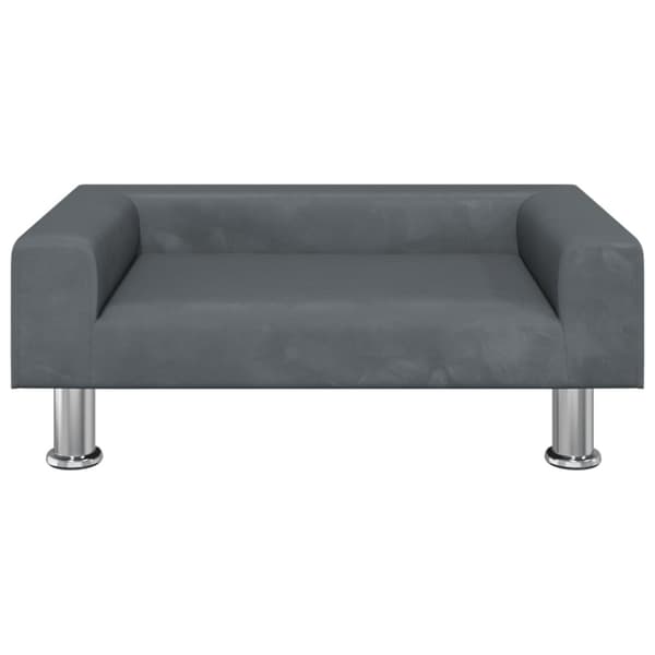 Hundbädd mörkgrå 70x45x26,5 cm sammet