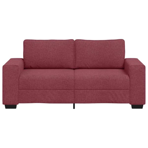 2-sitssoffa vinröd 180x77x82 cm tyg
