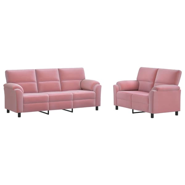 Soffset 2 st Rosa Sammet