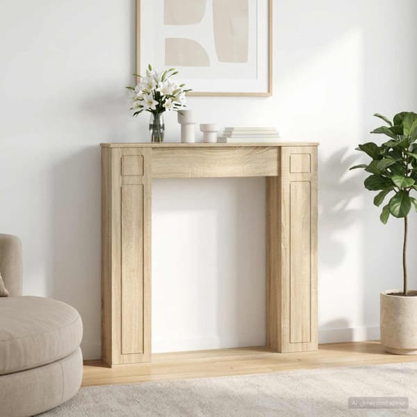 Eldstadsram Sonoma-ek 100 x 20 x 100 cm Konstruerat trä