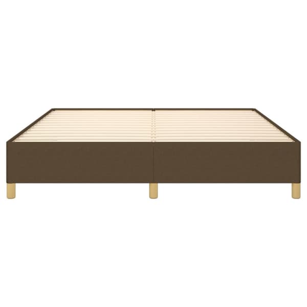 Boxspring-sängram mörkbrun 180x200 cm tyg