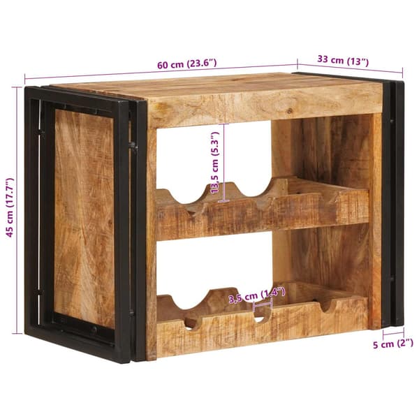 Vinställ Brun 60 x 45 x 33 cm Solid Grov Mangoträ
