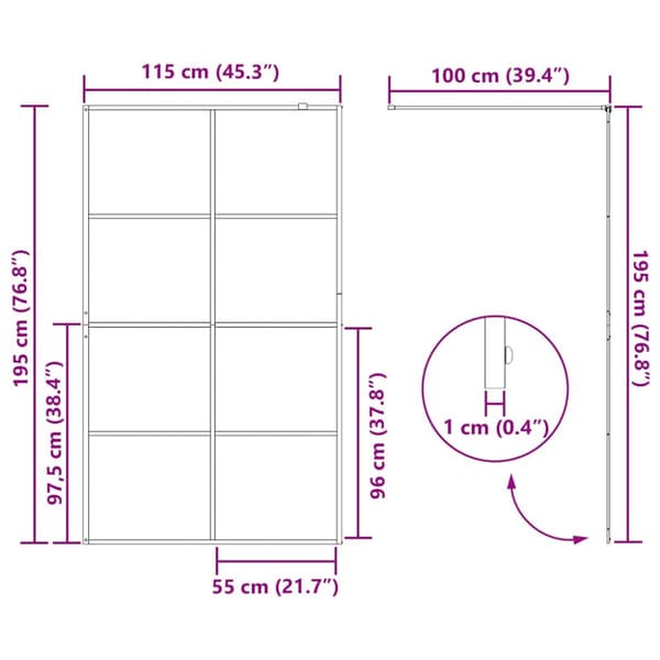 Duschvägg med klart ESG-glas 115x195 cm svart