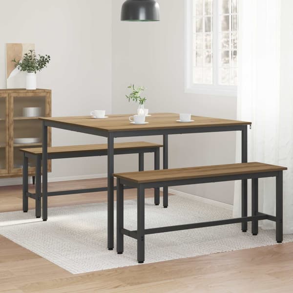 Matbord 110 x 110 x 75 cm METALL Rektangulär