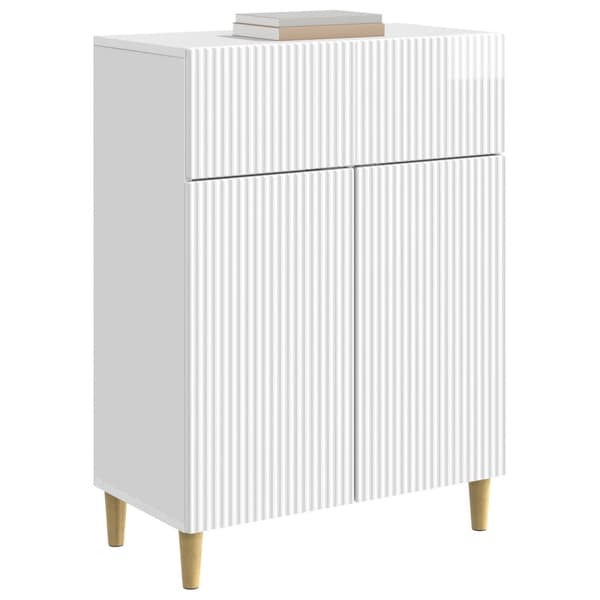 Sideboard Vit högglans 66 x 34,5 x 90 cm Konstruerat trä
