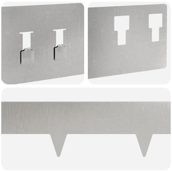 Kant för gräsmatta 10 pcs 100 x 12 cm Stål Silver