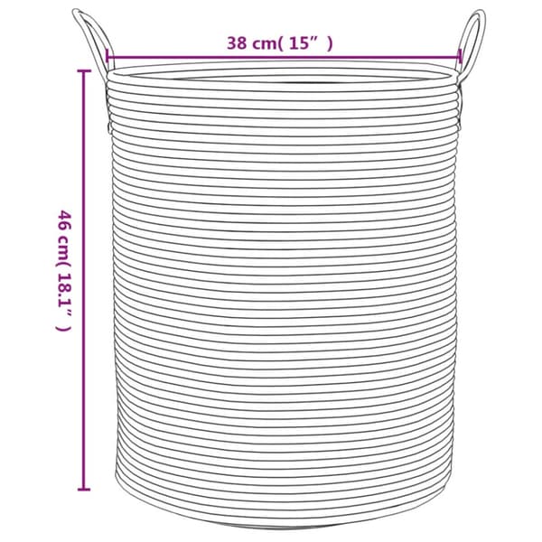 Förvaringskorg brun och vit Ø38x46 cm bomull