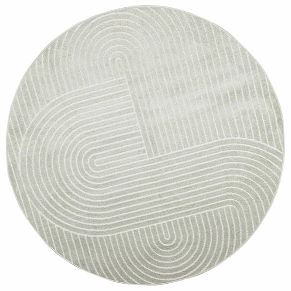 Områdesmattor Rund PALMERAS Grön Ø 200 CM Polyester