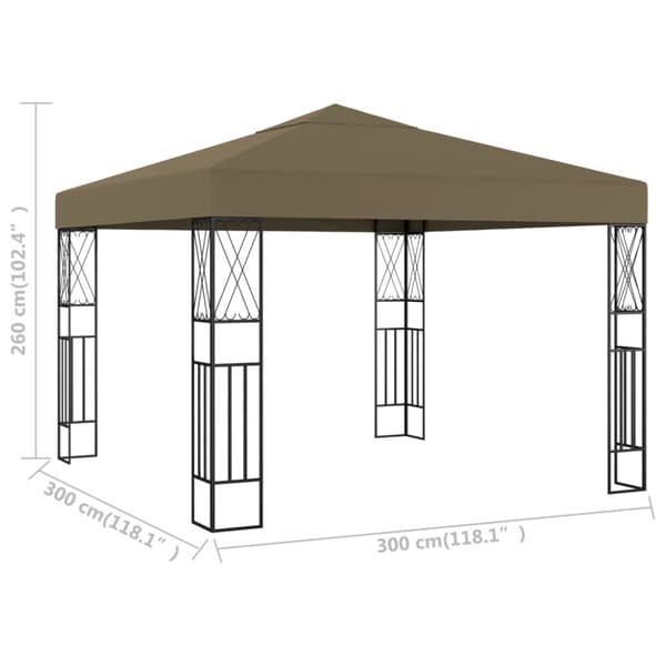 Paviljong 3x3 m taupe tyg