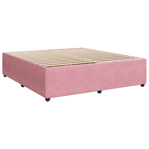 Ramsäng med madrass rosa 180x200 cm sammet