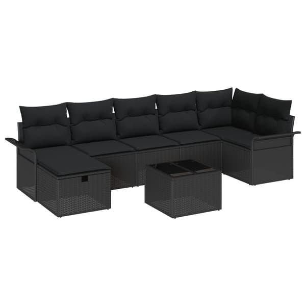 Trädgårdsoffset 8 st Poly rattan