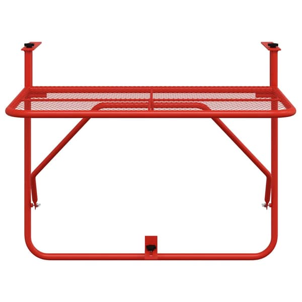 Balkongbord röd 60x40 cm stål