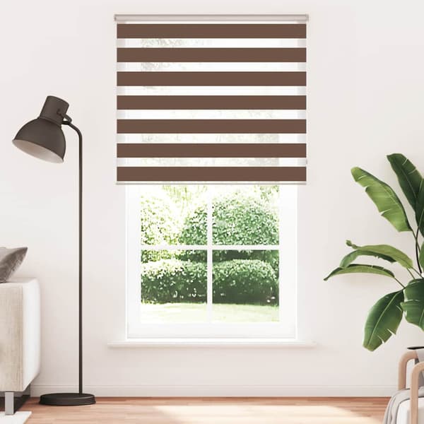 Rullgardin zebra brun 125x200 cm tyg bredd 120,9 cm polyester
