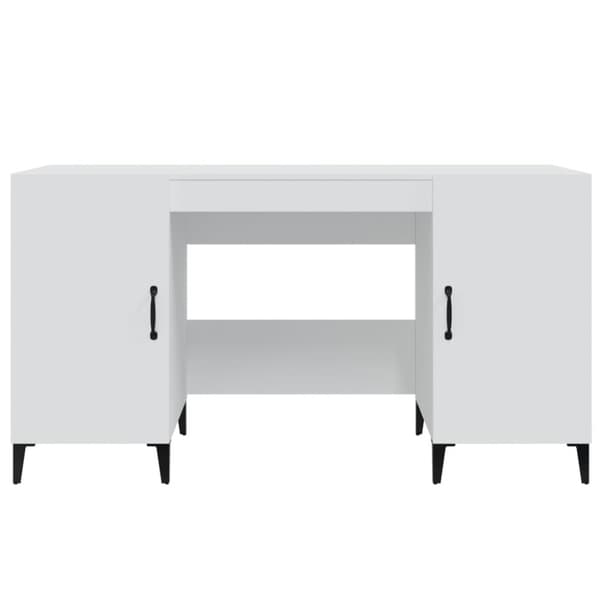 Skrivbord vit 140x50x75 cm konstruerat trä