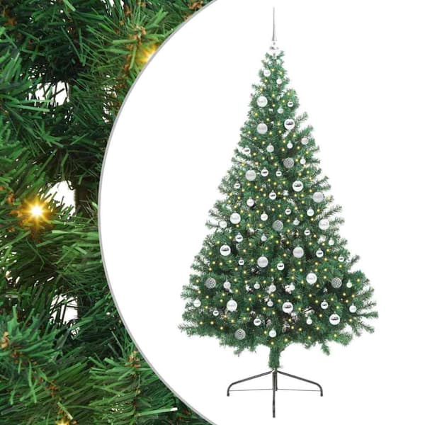 Konstgjord Förbelyst Julgran Grön 210 cm PVC