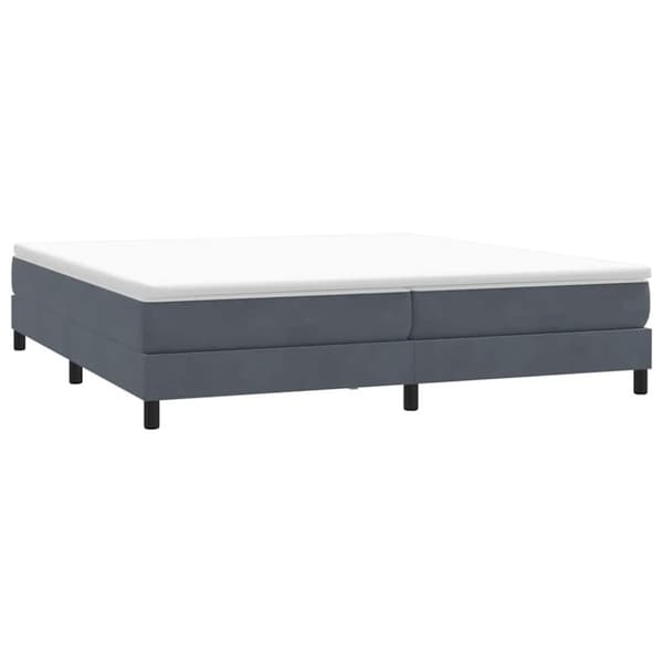 Resårsäng utan madrass mörkgrå 200x220 cm sammet