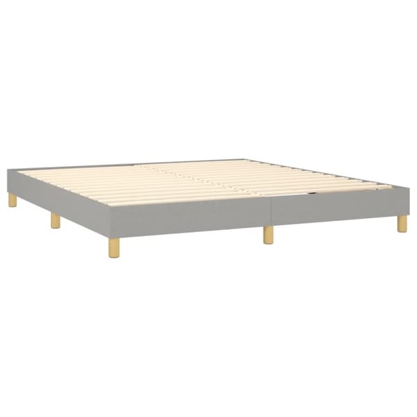 Ramsäng med madrass ljusgrå 160x200 cm tyg