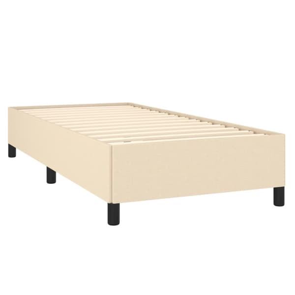 Ramsäng med madrass gräddvit 90x200 cm tyg