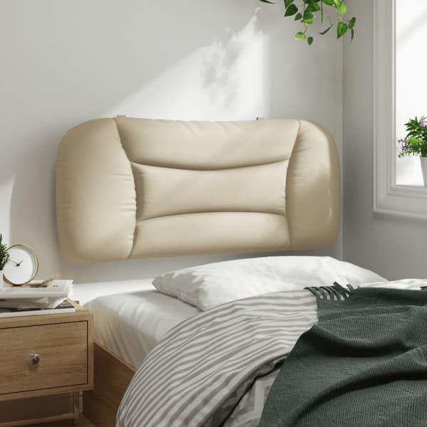 Headboard Cushion "Hvar" Cream 90 cm Fabric