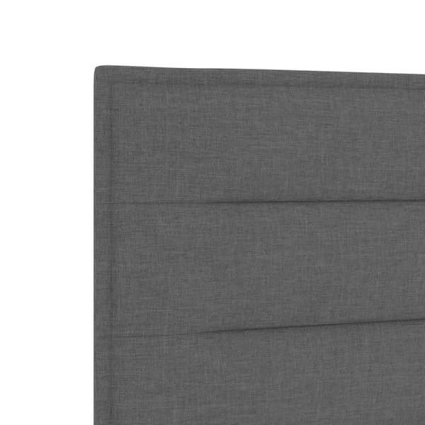 Boxspring säng med madrass och LED Mörkgrå 200 x 200 cm Tyg