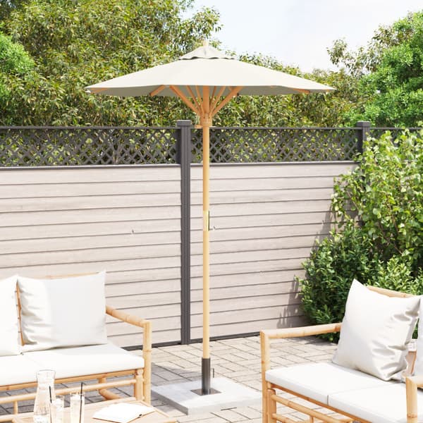 Trädgårdsparasol Krämvit Ø 150 x 210 cm Bambu