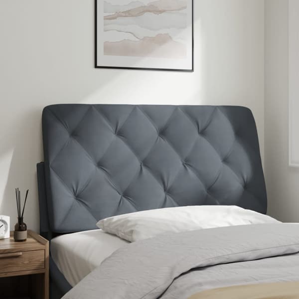 Headboard Cushion Dark Grey 100 cm Velvet