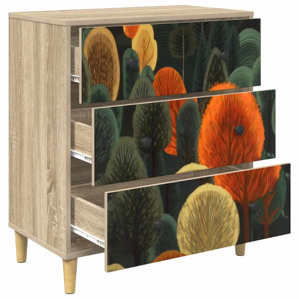 Kommode ZAANDAM Skogsprint 66 x 36,5 x 75 cm Konstruerat trä