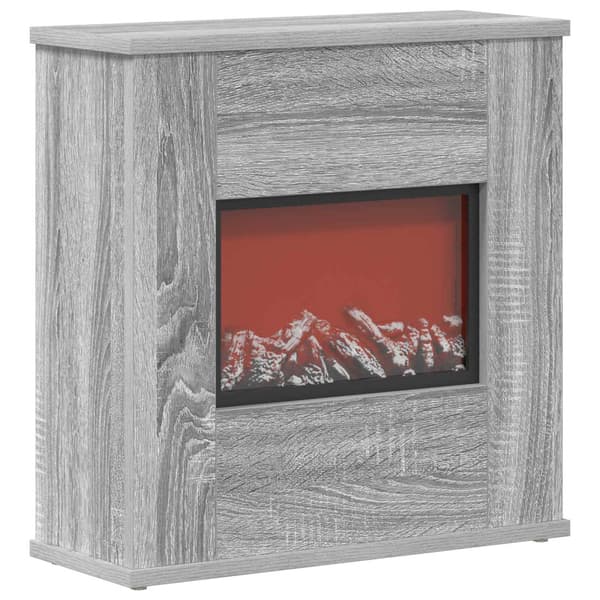 Elektrisk eldstad Grå Sonoma 47 x 18 x 48 cm Konstruerat trä