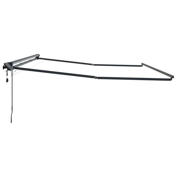 Manuell markisram med LED-lampor Antracit 4,5 × 3,5 m Aluminium