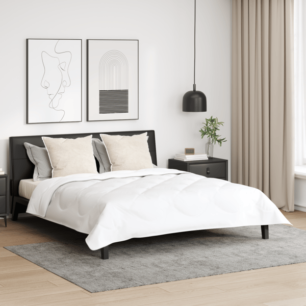 Duntäcke med kudde 3 pcs Vit Mikrofiber
