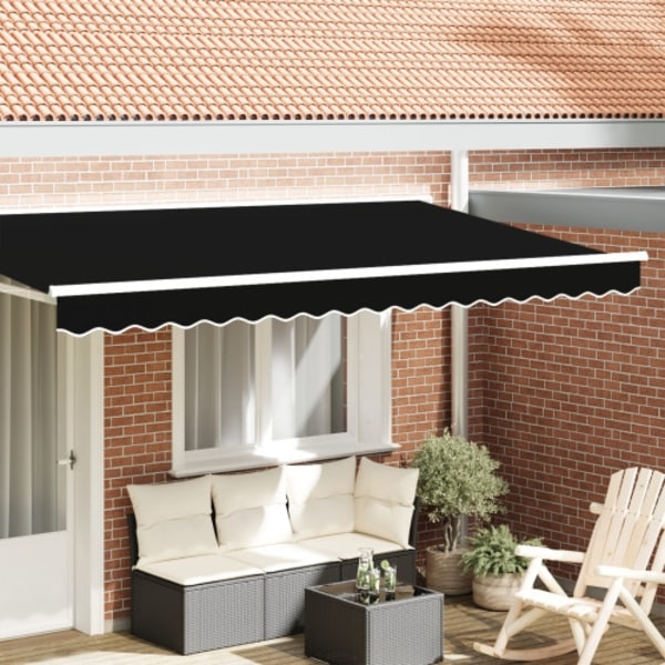 Markisvalance för 4 m Ram Svart 3.8x0.2 m