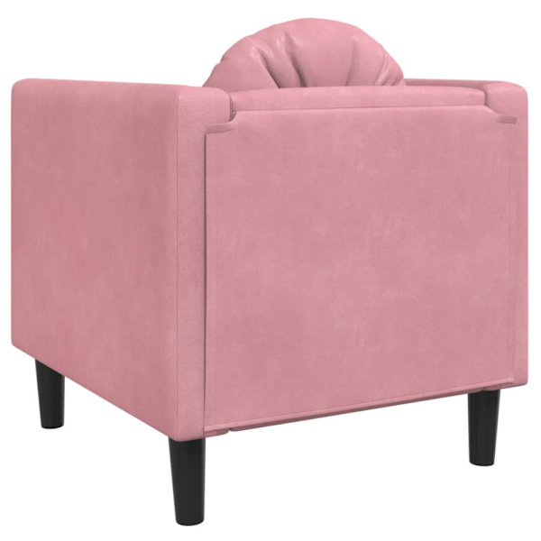 Fåtölj med dyna rosa sammet