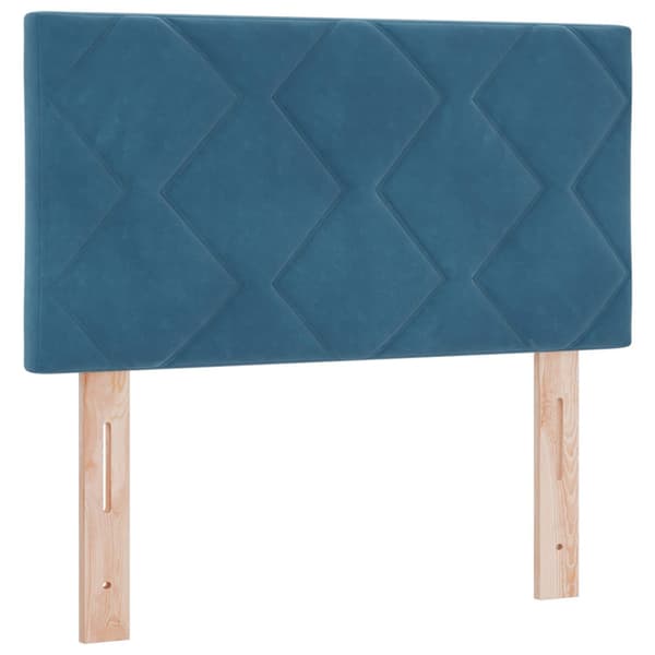 Kontinentalsäng med madrass Mörkblå 80 x 200 cm Sammet