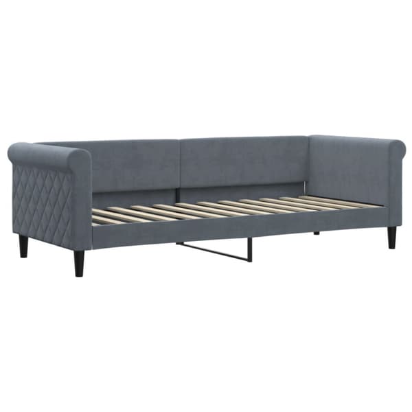 Dagbädd med madrass mörkgrå 80x200 cm sammet