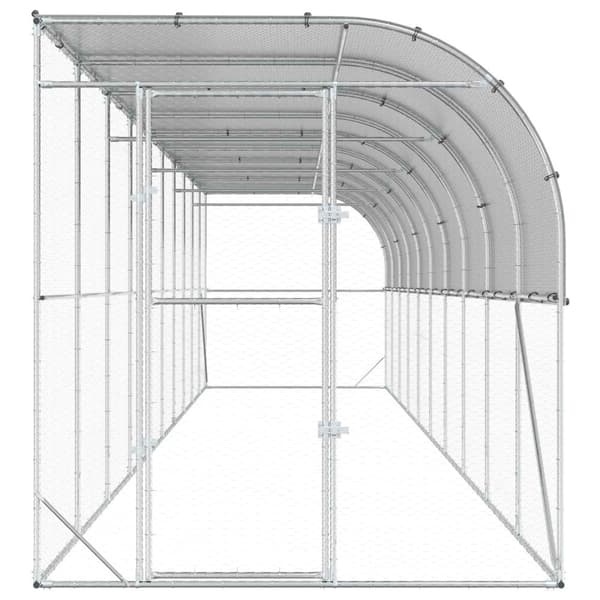 Hönshus mot Vägg Silver 600 x 150 x 215 cm Galvaniserat stål