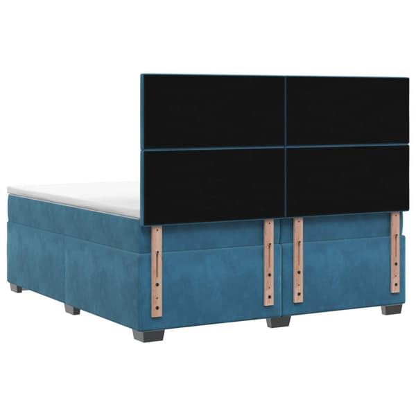 Kontinentalsäng med madrass Blå 200 x 200 cm Sammet
