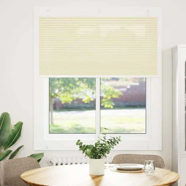 Plisserad persienn cremefärgad 115x100 cm tyg bredd 114,4cm