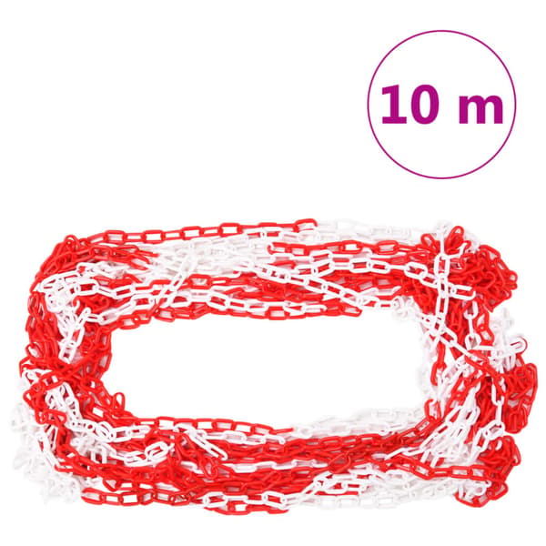 Trafikpollare 10 st med kedja 75 cm PE