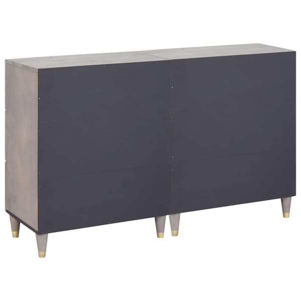 Sideboard med låda 2 pcs Grå 60 x 33 x 75 cm Massivt mangoträ