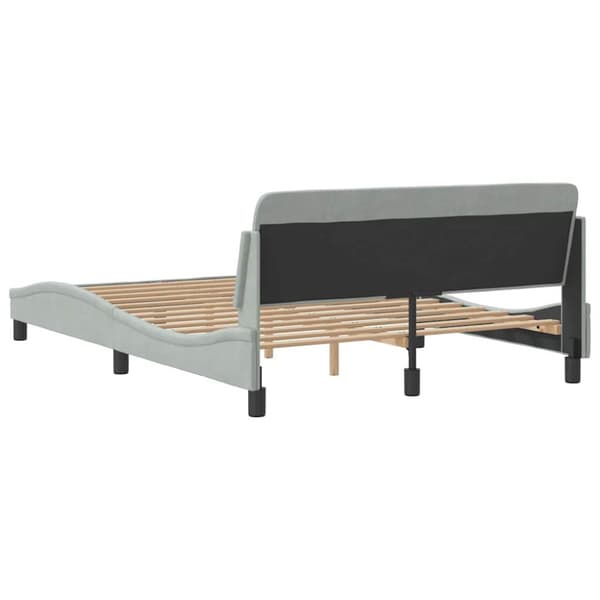 Sängram Dover ljusgrå 135x190 cm sammet