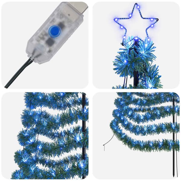 LED-julgran med glitter och markspett EKENAS 180 cm