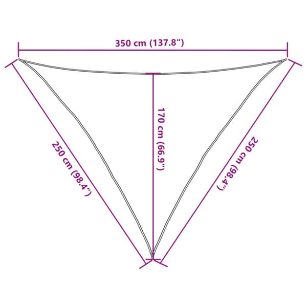 Solsegel 160 g/m² blå 2,5x2,5x3,5 m HDPE