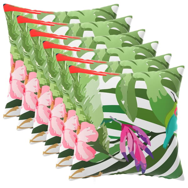 Kuddöverdrag 6 st HEERLEN Svart 40 x 40 cm Polyester
