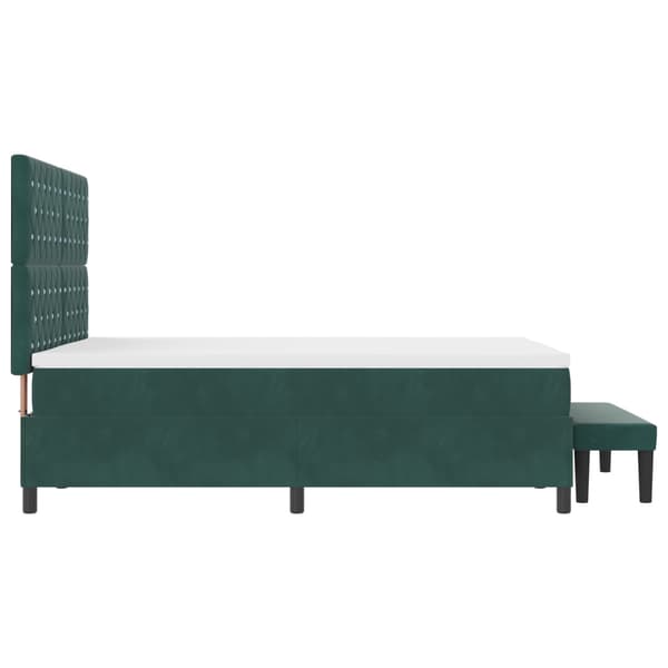 Bäddfjäder med huvudgavel Mörkgrön 200 x 140 cm Sammet