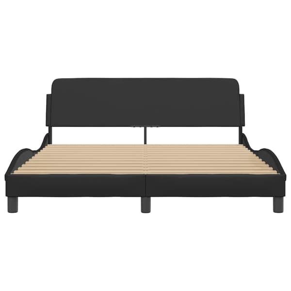 Bed Frame "Dover" Black 152x203 cm Faux Leather