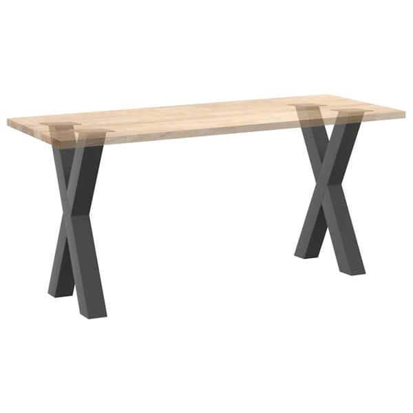 Matbordsben X-formade 2 st antracit 50x(72-73) cm stål