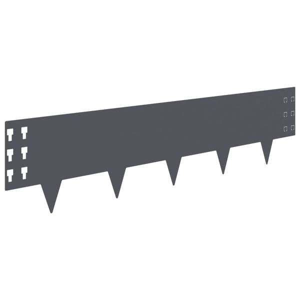 Kant för gräsmatta 30 pcs 100 x 25 cm Stål Antracit