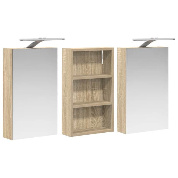 Badrumsskåpsset 3 st 90 x 10,5 x 50 cm Konstruerat trä