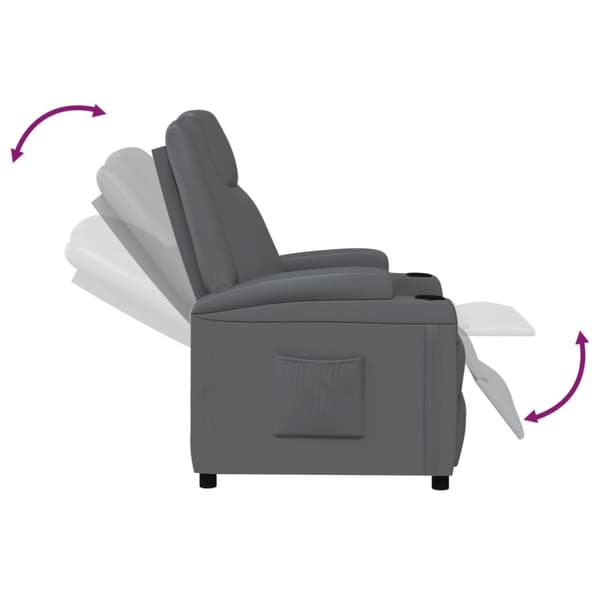 Reclinerfåtölj grå konstläder